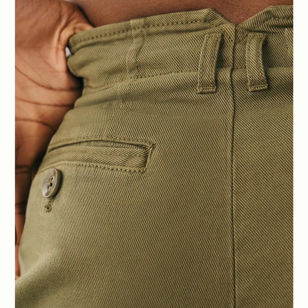 Maeve Olive Green Cropped Wide-Leg Pants - Picture 3 of 4